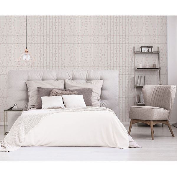 leveque-cream-deco-diamond-geo-wallpaper-york-wallcoverings-uw24787 - York Wallcoverings Wallpaper