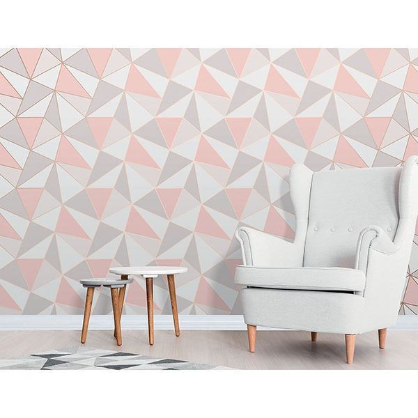 arken-rose-gold-geometric-wallpaper-york-wallcoverings-2900-41685 - York Wallcoverings Wallpaper