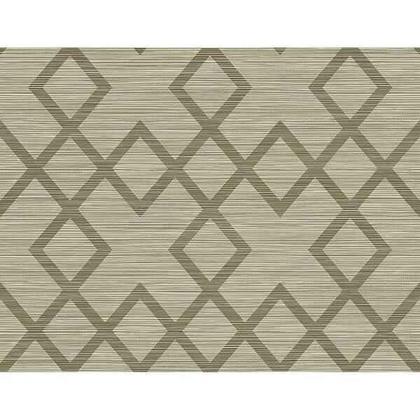 Vana Brown Woven Diamond Wallpaper - York Wallcoverings - 2765-BW40406