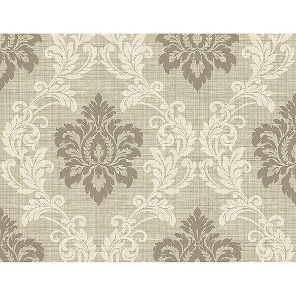 adela-neutral-twill-damask-wallpaper-york-wallcoverings-2765-bw40105 - York Wallcoverings Papel pintado