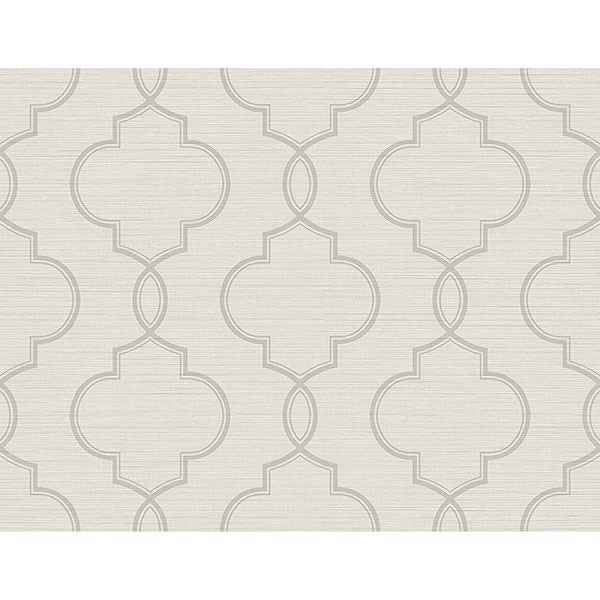 Malo Light Grey Sisal Ogee Wallpaper - York Wallcoverings - 2765-BW40508