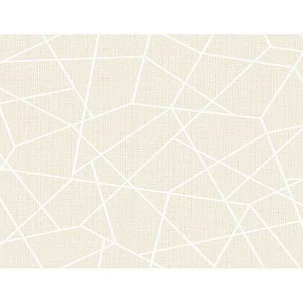 Heath Cream Geometric Linen Wallpaper - York Wallcoverings - 2765-BW40300