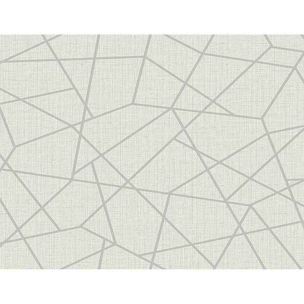 Heath Silver Geometric Linen Wallpaper - York Wallcoverings - 2765-BW40308 - York Wallcoverings Wallpaper