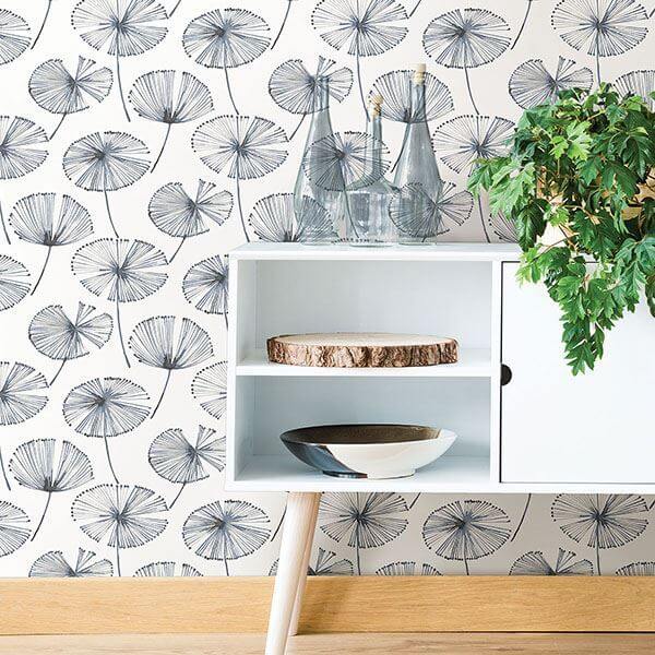 blue-aya-peel-stick-wallpaper-york-wallcoverings-nu2683 - York Wallcoverings Wallpaper