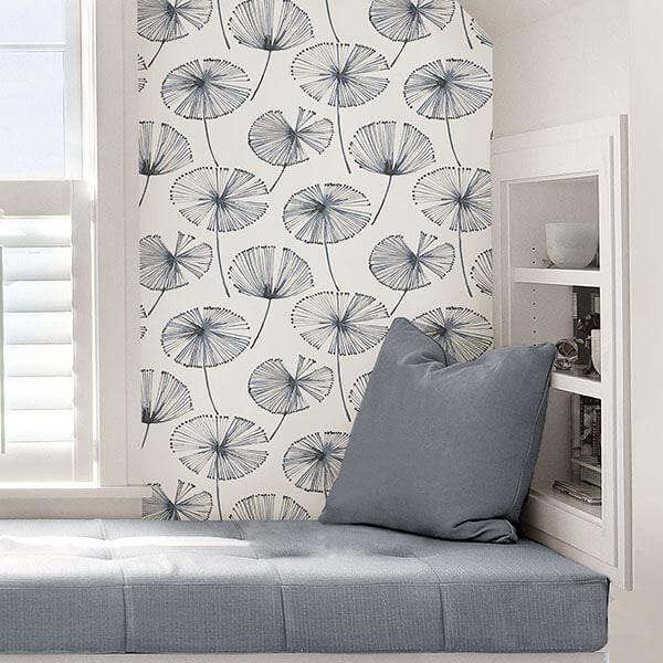 blue-aya-peel-stick-wallpaper-york-wallcoverings-nu2683 - York Wallcoverings Wallpaper