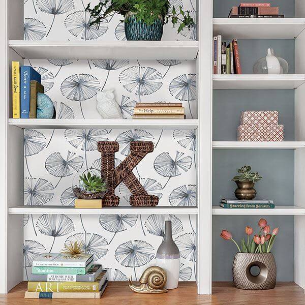 blue-aya-peel-stick-wallpaper-york-wallcoverings-nu2683 - York Wallcoverings Wallpaper