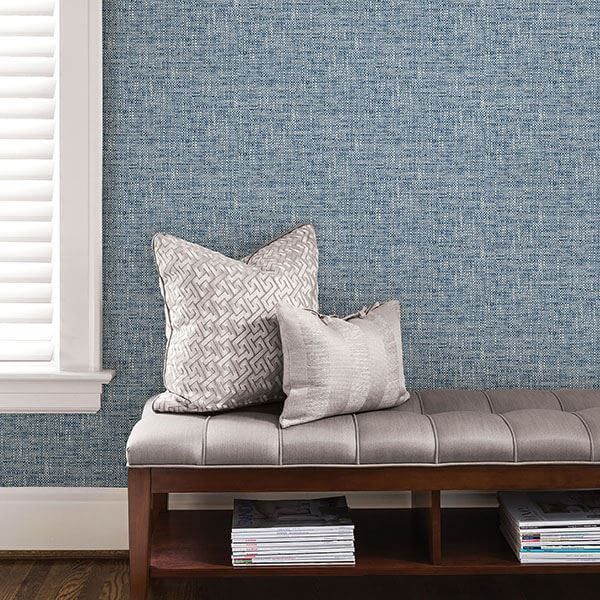 navy-poplin-texture-peel-stick-wallpaper-york-wallcoverings-nu2918 - York Wallcoverings Wallpaper