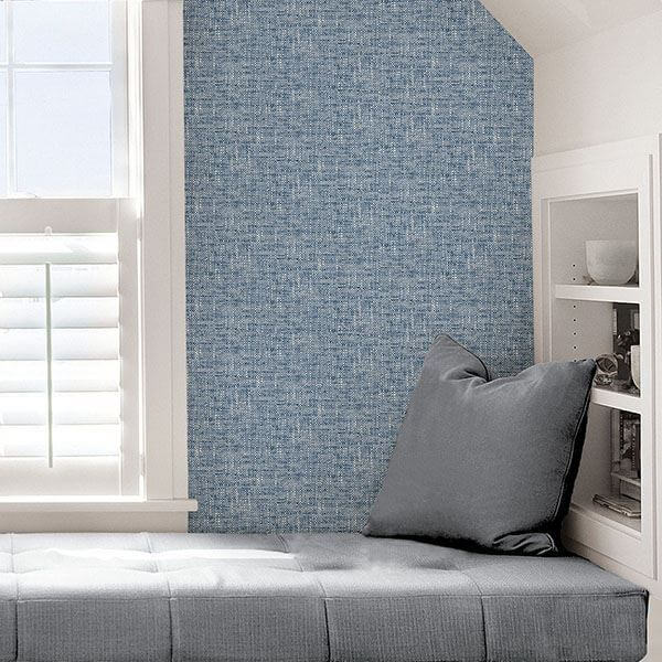 navy-poplin-texture-peel-stick-wallpaper-york-wallcoverings-nu2918 - York Wallcoverings Wallpaper
