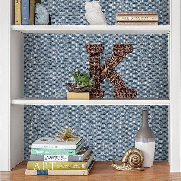 navy-poplin-texture-peel-stick-wallpaper-york-wallcoverings-nu2918 - York Wallcoverings Wallpaper