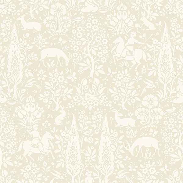 Sherwood Cream Woodland Wallpaper - York Wallcoverings - M1165