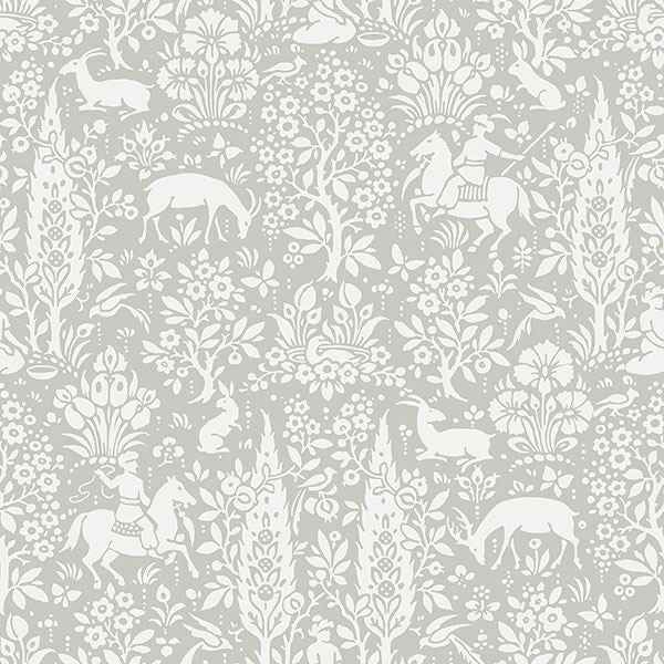 Sherwood Light Grey Woodland Wallpaper - York Wallcoverings - M1168