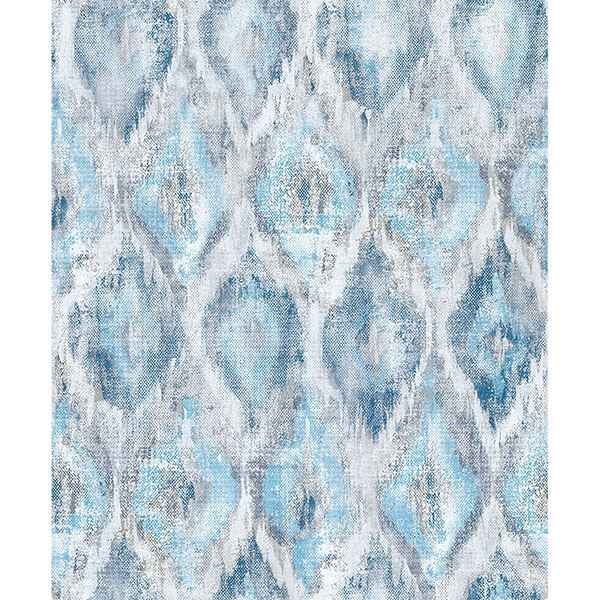 Gilboa Blue Ikat Wallpaper - York Wallcoverings - 2809-SH01104 - York Wallcoverings Wallpaper
