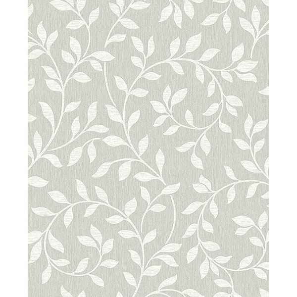 Torrey Light Grey Leaf Trail Wallpaper - York Wallcoverings - 2811-87725