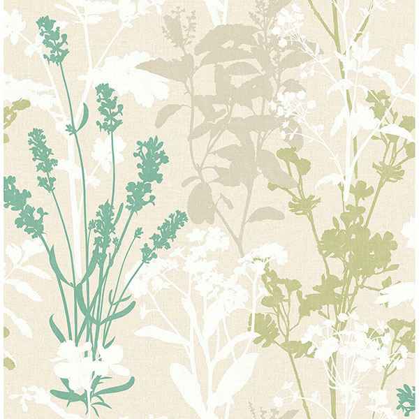 Santa Green Wild Flowers Wallpaper - York Wallcoverings - 2811-24573 - York Wallcoverings Wallpaper