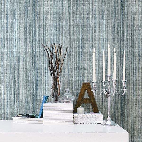 audrey-teal-stripe-texture-wallpaper-york-wallcoverings-2812-sh01007 - York Wallcoverings Wallpaper