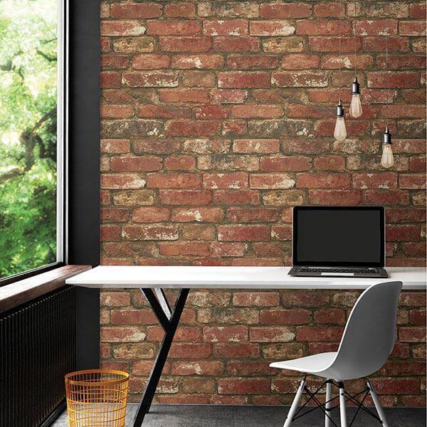 west-end-brick-peel-stick-wallpaper-york-wallcoverings-nu2214 - York Wallcoverings Wallpaper