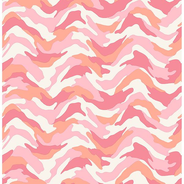stealth-pink-camo-wave-wallpaper-york-wallcoverings-hn002604 - York Wallcoverings Wallpaper