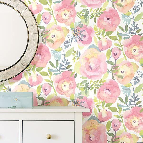 peachy-keen-pink-peel-stick-wallpaper-york-wallcoverings-nu3035 - York Wallcoverings Wallpaper