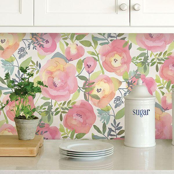 peachy-keen-pink-peel-stick-wallpaper-york-wallcoverings-nu3035 - York Wallcoverings Wallpaper