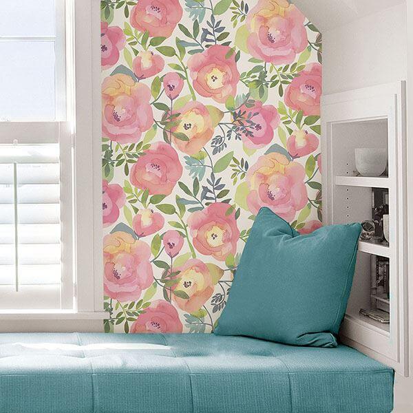 peachy-keen-pink-peel-stick-wallpaper-york-wallcoverings-nu3035 - York Wallcoverings Wallpaper