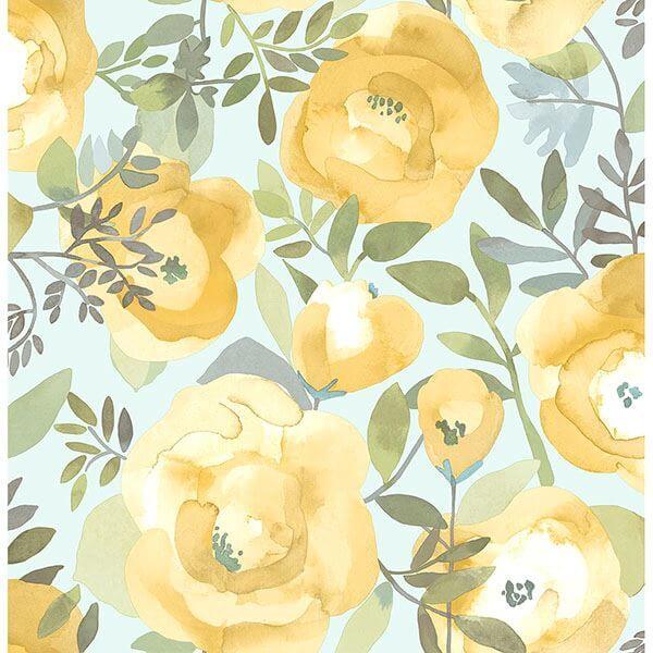 peachy-keen-yellow-peel-stick-wallpaper-york-wallcoverings-nu3036 - York Wallcoverings Wallpaper