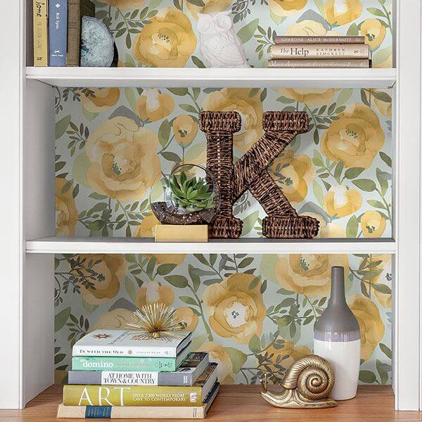 peachy-keen-yellow-peel-stick-wallpaper-york-wallcoverings-nu3036 - York Wallcoverings Wallpaper