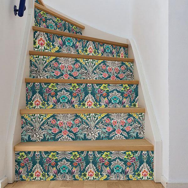 summer-love-teal-peel-stick-wallpaper-york-wallcoverings-nu3037 - York Wallcoverings Wallpaper