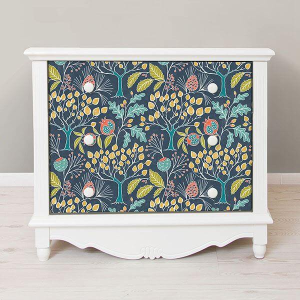 groovy-garden-navy-peel-stick-wallpaper-york-wallcoverings-nu3038 - York Wallcoverings Wallpaper