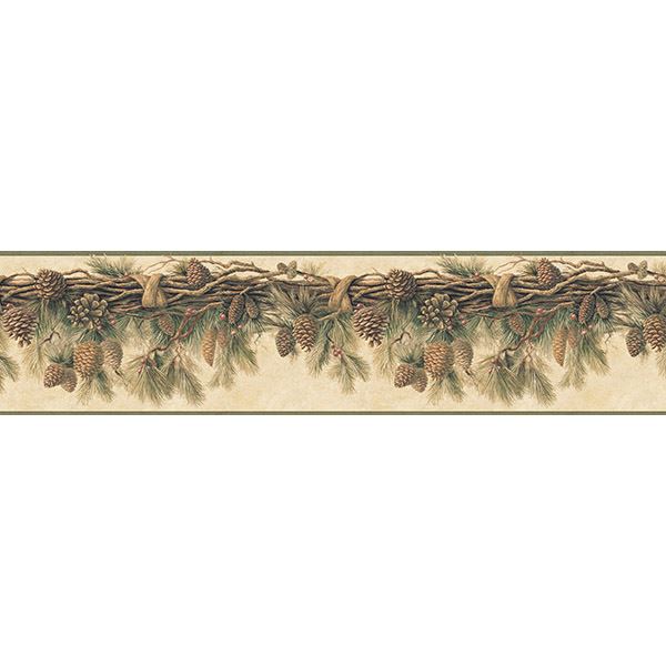 multicolor-pinecone-forest-wallpaper-york-wallcoverings-3118-01391b - York Wallpaper Wallpaper