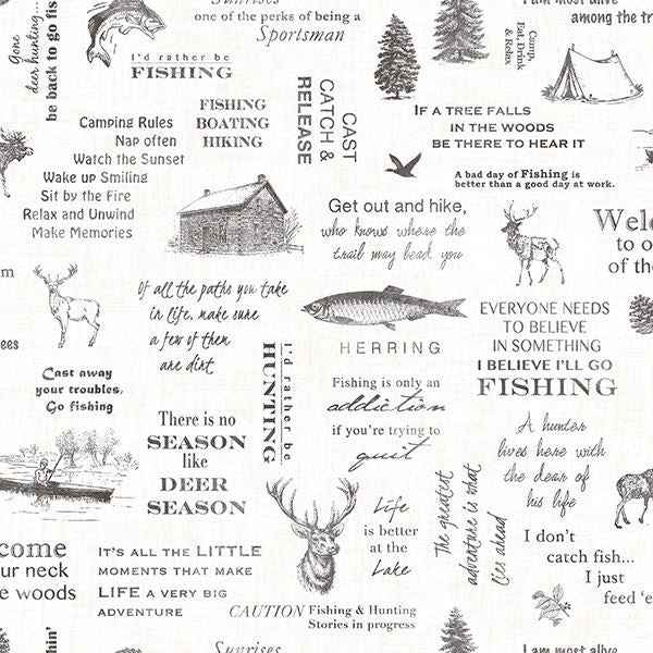 North Black Camping Quotes Wallpaper - York Wallcoverings - 3118-01475 - York Wallcoverings Wallpaper