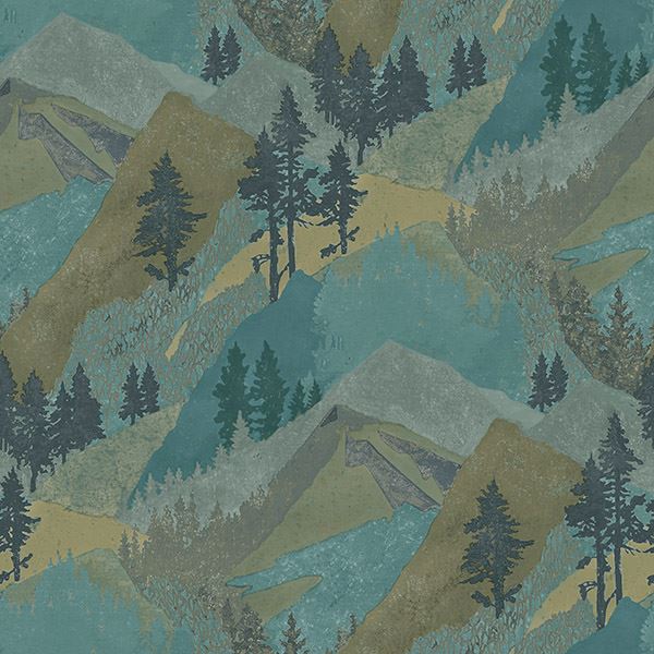 range-green-mountains-wallpaper-york-wallcoverings-3118-12632 - York Wallcoverings Wallpaper