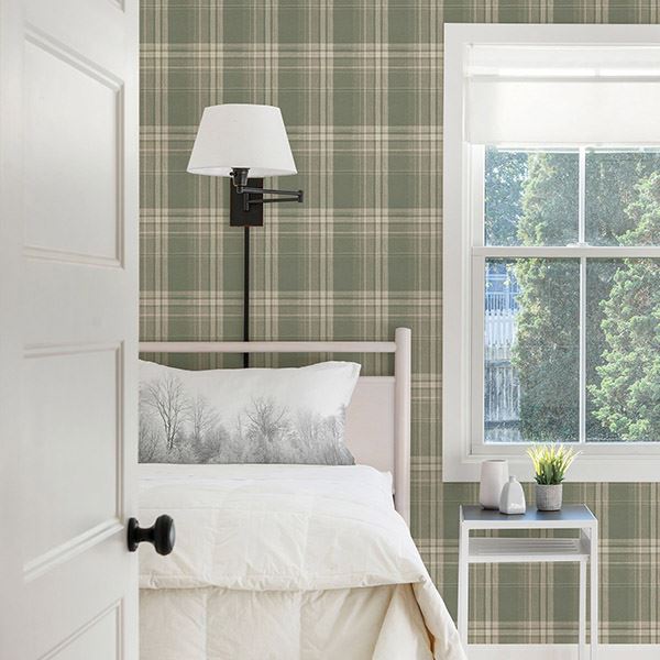 saranac-sage-flannel-wallpaper-york-wallcoverings-3118-12673 - York Wallcoverings Papel pintado