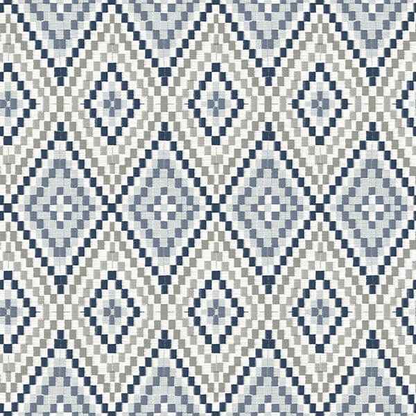 Ganado Navy Geometric Ikat Wallpaper - York Wallcoverings - 3118-12713 - York Wallcoverings Wallpaper