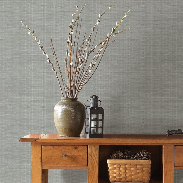 kent-grey-grasscloth-wallpaper-york-wallcoverings-3118-016913 - York Wallcoverings Wallpaper
