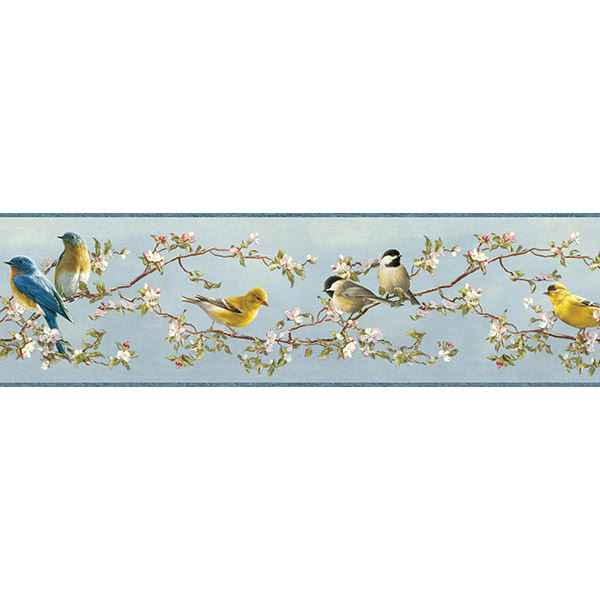 Songbird Multicolor Floral Trail Wallpaper - York Wallcoverings - 3118-48511B - York Wallcoverings Wallpaper