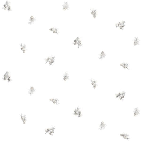 pinecone-toss-light-grey-conifer-wallpaper-york-wallcoverings-3118-494610 - York Wallpaper Wallpaper