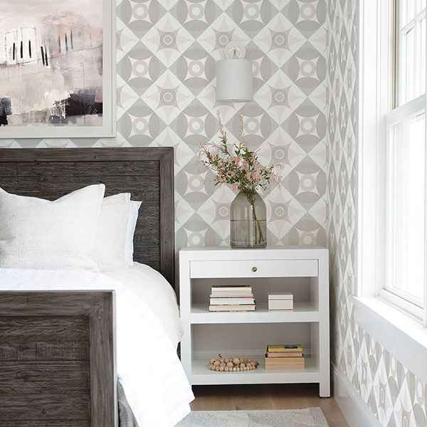 Ellis Light Brown Geometric Wallpaper - York Wallcoverings - 2821-25133 - York Wallcoverings Wallpaper