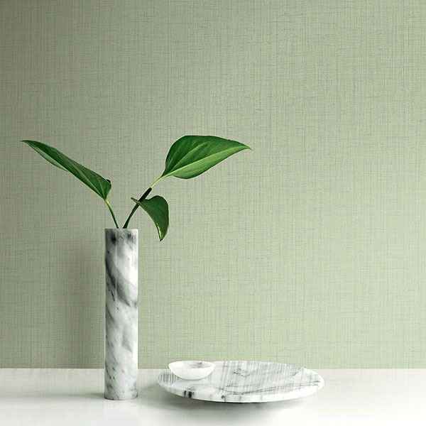 Oriel Light Green Fine Linen Wallpaper - York Wallcoverings - 2765-BW40804 - York Wallcoverings Wallpaper