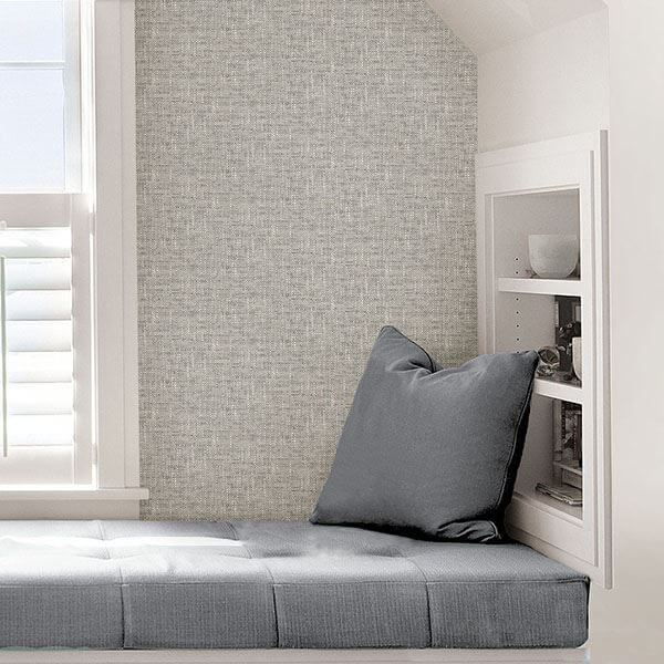 grey-poplin-texture-peel-and-stick-wallpaper-york-wallcoverings-nu2873 - York Wallcoverings Wallpaper