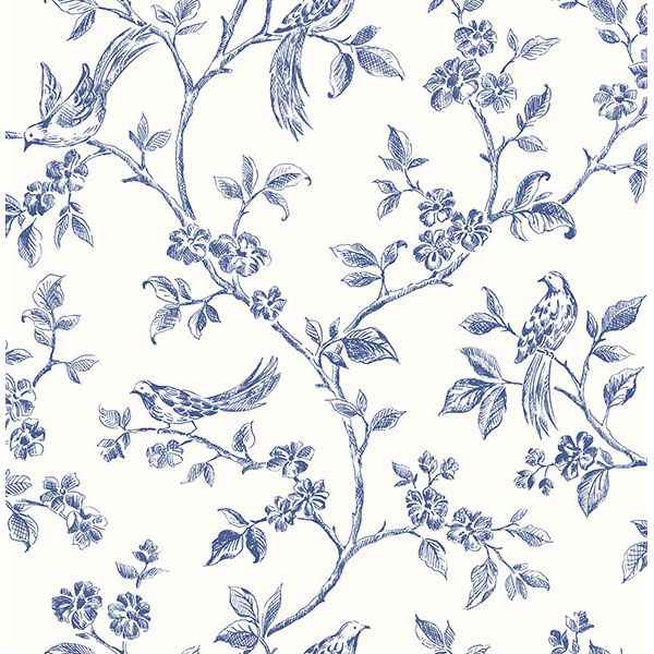 Ray Navy Bird Trail Wallpaper - York Wallcoverings - 2813-24972 - York Wallcoverings Wallpaper