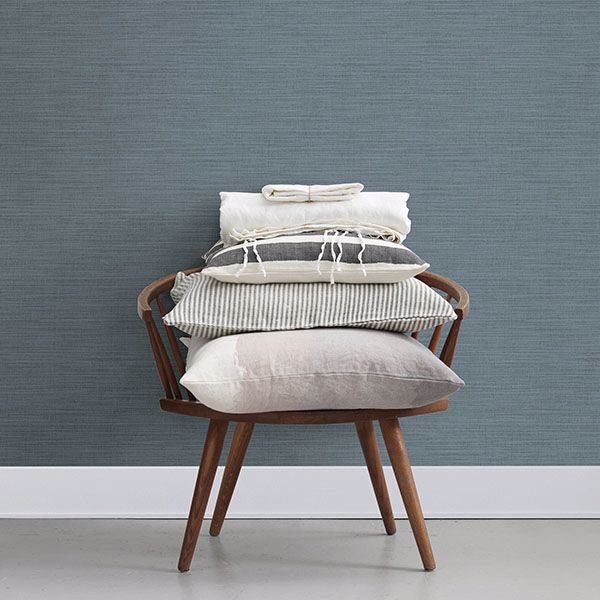 colicchio-blue-linen-texture-wallpaper-york-wallcoverings-2813-ar-40104 - York Wallcoverings Wallpaper