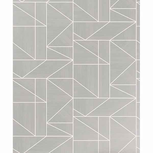 Ina Silver Geometric Wallpaper - York Wallcoverings - 2813-M1381
