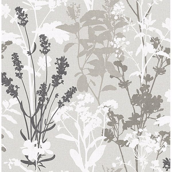 pippin-grey-wild-flowers-wallpaper-york-wallcoverings-2814-24571 - York Wallpaper Wallpaper