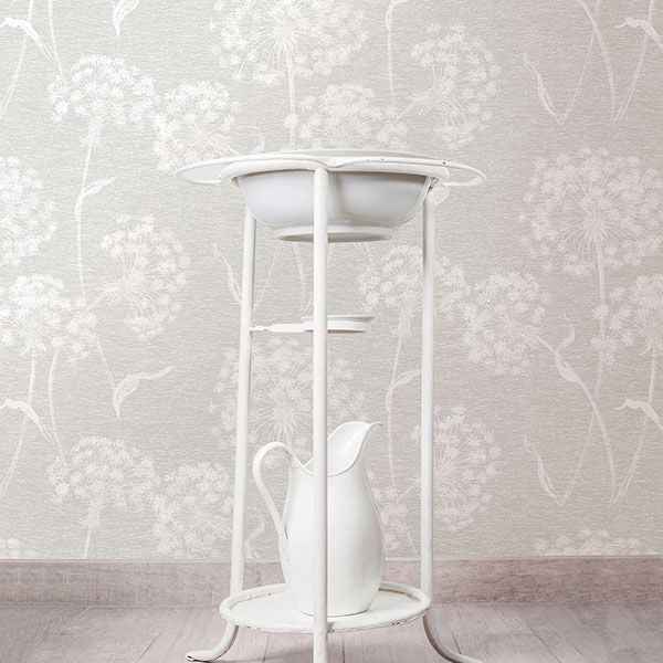 Garvey Light Grey Dandelion Wallpaper - York Wallcoverings - 2814-24575