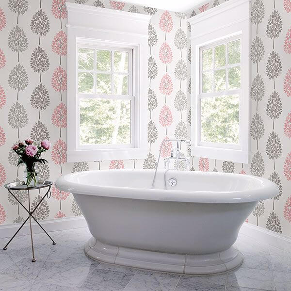 saar-pink-tree-wallpaper-york-wallcoverings-2814-24968 - York Wallpaper Wallpaper