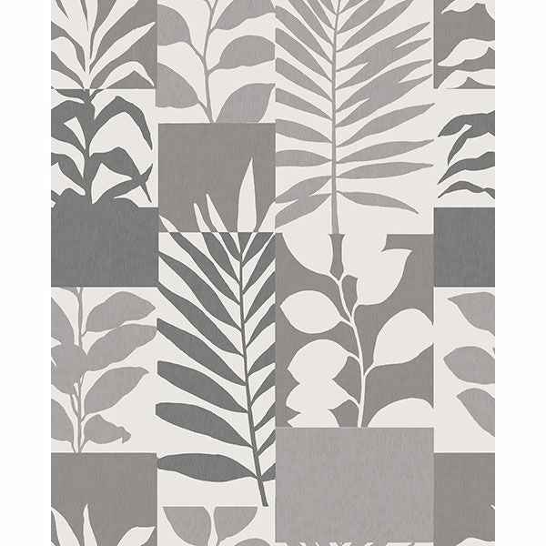 Hammons Silver Block Botanical Wallpaper - York Wallcoverings - 2814-M1383 - York Wallcoverings Wallpaper