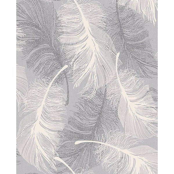 alonso-grey-grey-plume-wallpaper-york-wallcoverings-2836-m0923 - York Wallcoverings Papel pintado
