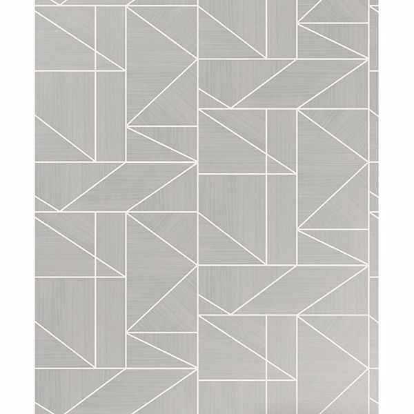 Malvolio Silver Silver Geometric Wallpaper - York Wallcoverings - 2836-M1381