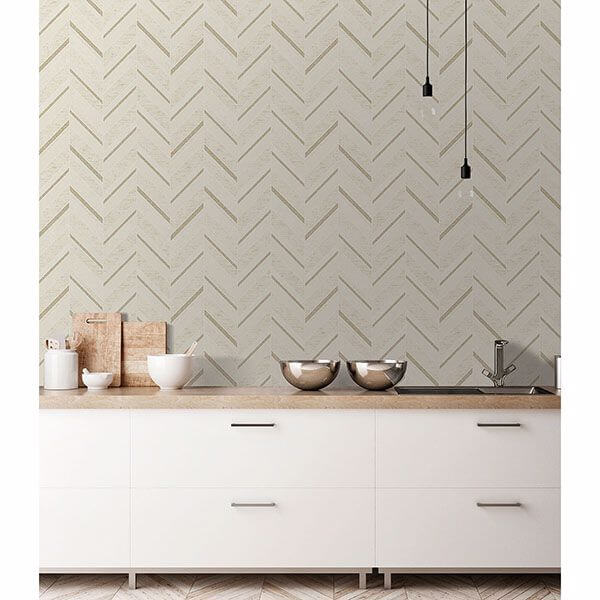 punta-mita-cream-chevron-wallpaper-york-wallcoverings-2835-42417 - York Wallcoverings Wallpaper