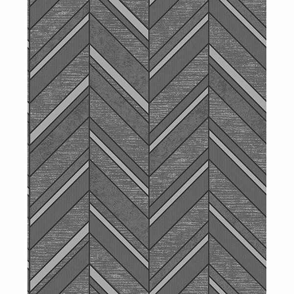 Punta Mita Charcoal Chevron Wallpaper - York Wallcoverings - 2835-42418 - York Wallcoverings Wallpaper